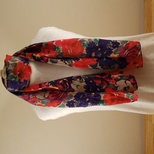 Happy Spring Red Floral Skinny Head Wrap Scarf Accessory